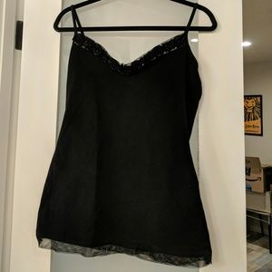 Express Black Embellished Cami (L)